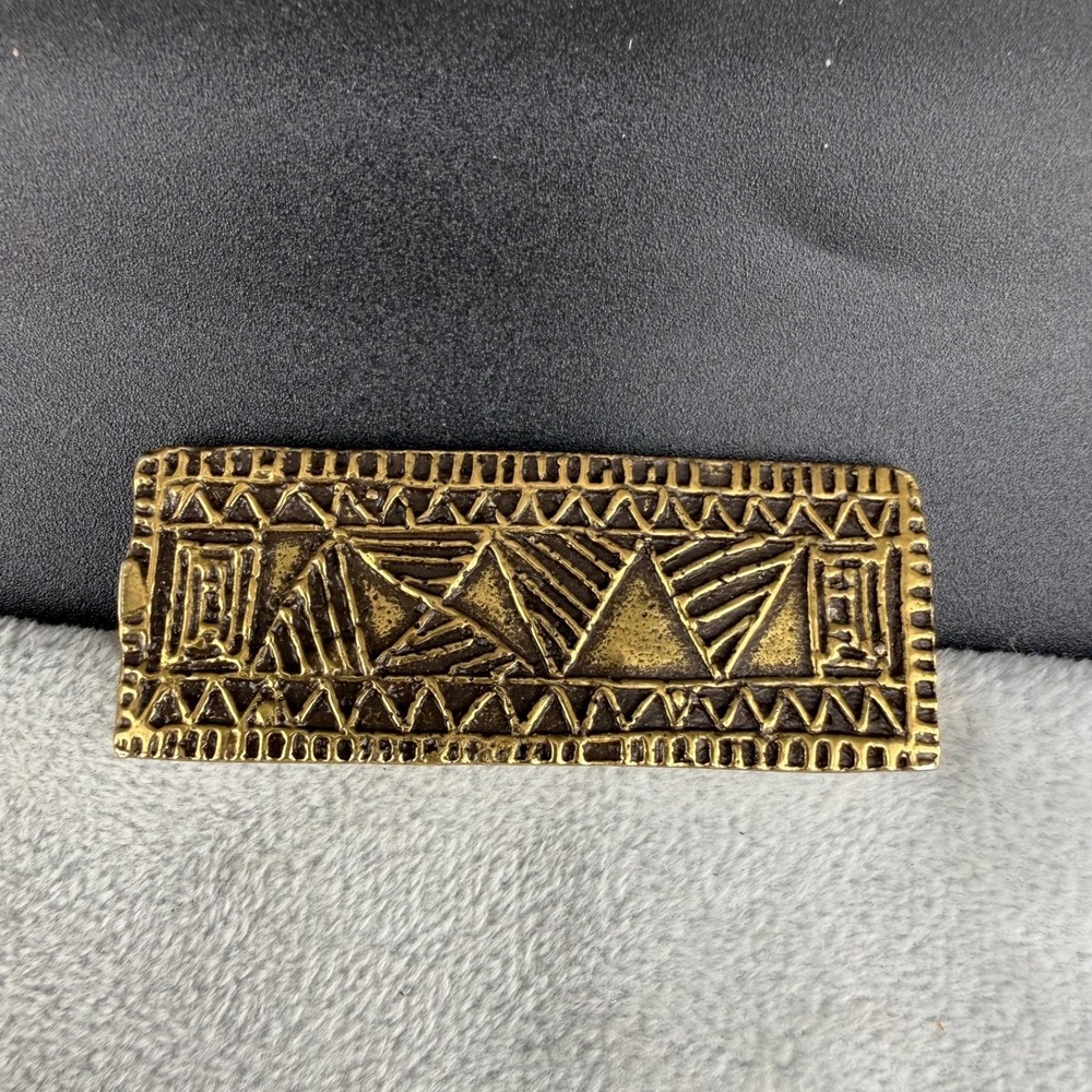 Vintage Alva Brooch Gold Tone Museum Replica Rectangle